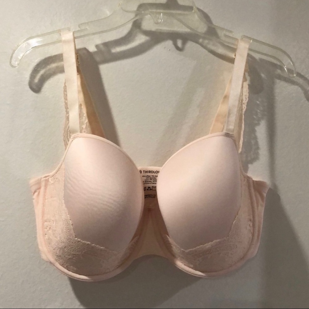 Thirdlove Lace Back T-Shirt Bra Soft Pink NWOT